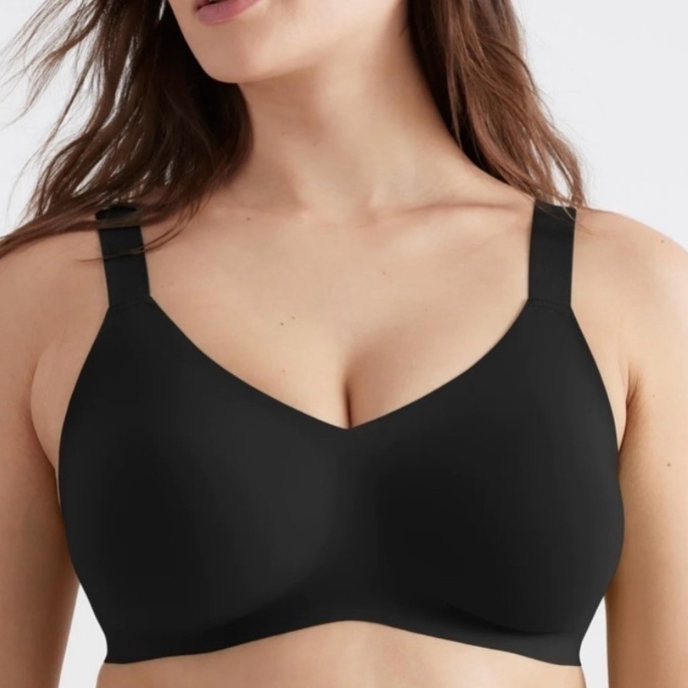 Knix Padded V-Neck Bra - Wide Strap Black size 7+